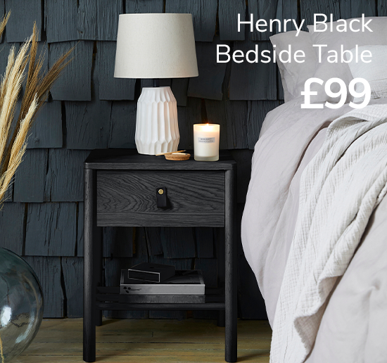 Henry Black Bedside Table